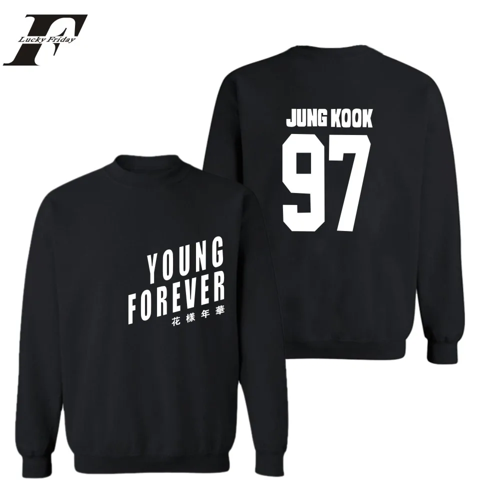 LUCKYFRIDAYF BTS Young Forever для женщин толстовки кофты Oversize 92 JIN монолитным толстовки хип хоп Уличная одежда 4XL