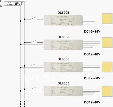 Dali диммер, драйвер Dali с сенсорным тусклым сигналом 1 канал вход DC12-48V постоянный ток один выход DL8005