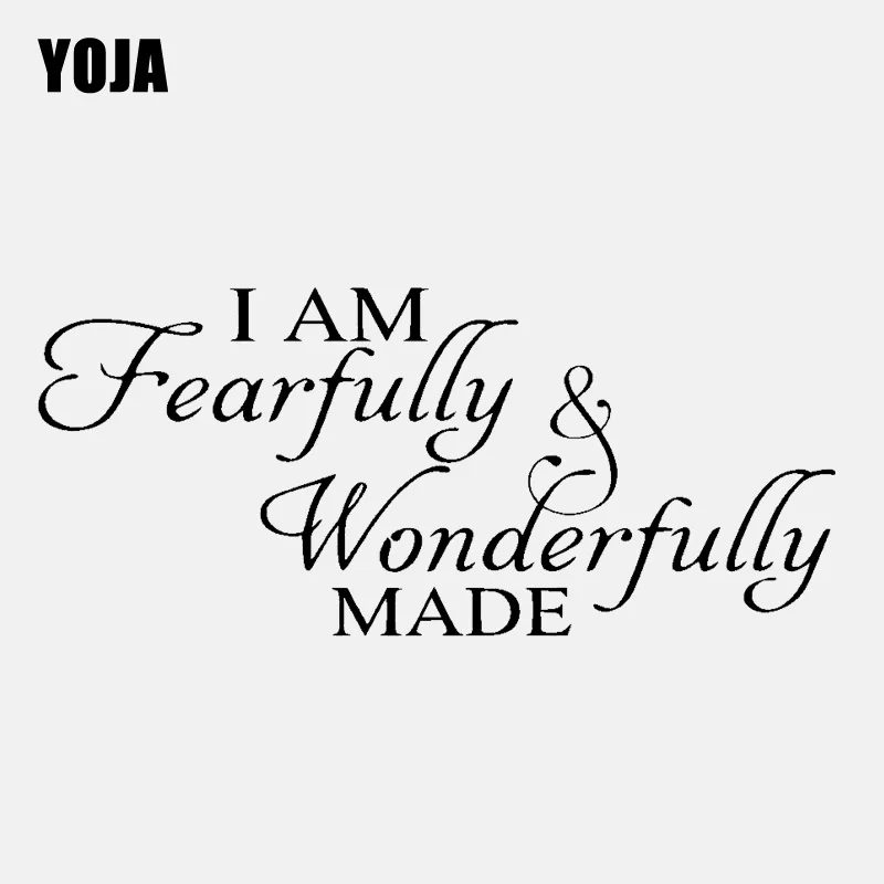 

YOJA 69CM*30.3CM I Am Fearfully & Wonderfully Made Art Home Decor PVC Wall Sticker W1-561