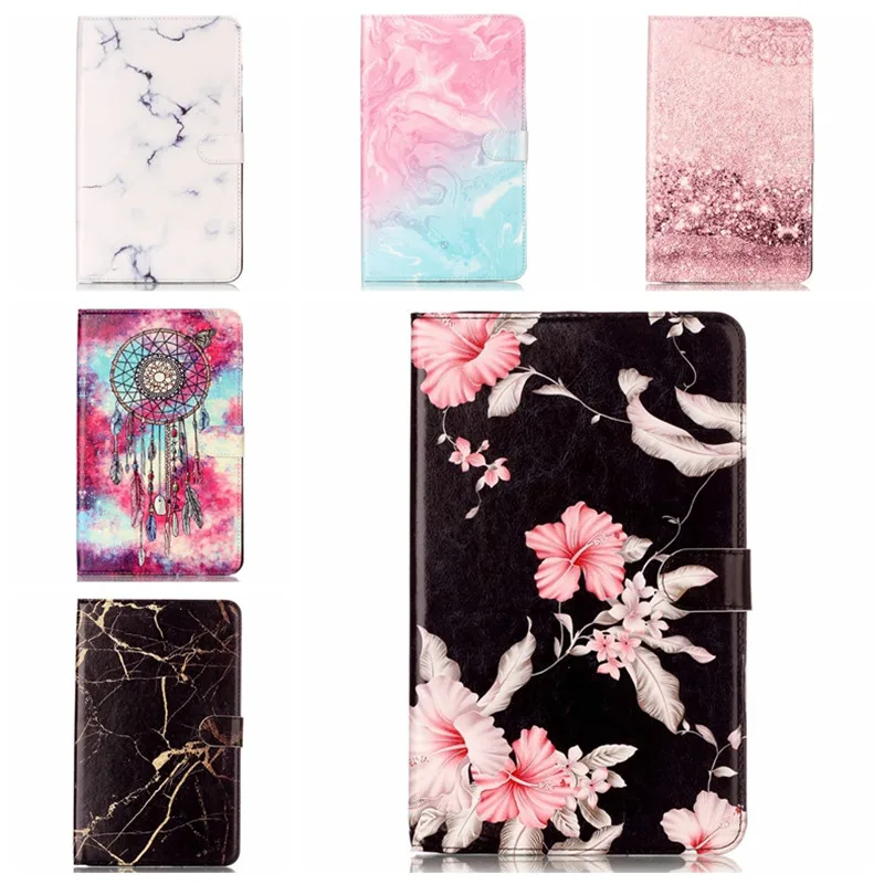 

For Samsung Galaxy Tab A 10.1 2016 Tablet Book Flip Cover Case Magnet Stand Samsung Tab SM-T580 Coloured Marble Smart Case Cover
