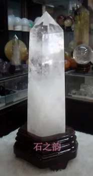 

1030g NATURAL clear QUARTZ CRYSTAL POINT healing+stand