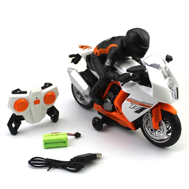 RC Motorcycle Toys Remote Controlled mini RC Motorcycle Super Cool Toy Stunt Car For Children Gift With light music rotation 4