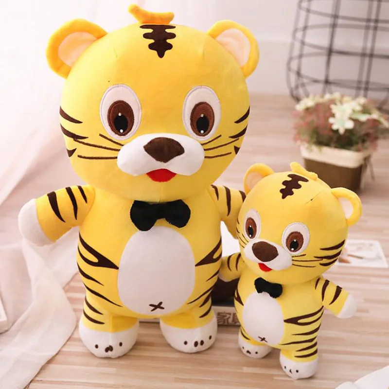 25-45cm Soft Stuffed Animals Lying Tiger Plush Toys Pillow Lion Peluche Kawaii Leopard Doll Girl For Children | Игрушки и хобби