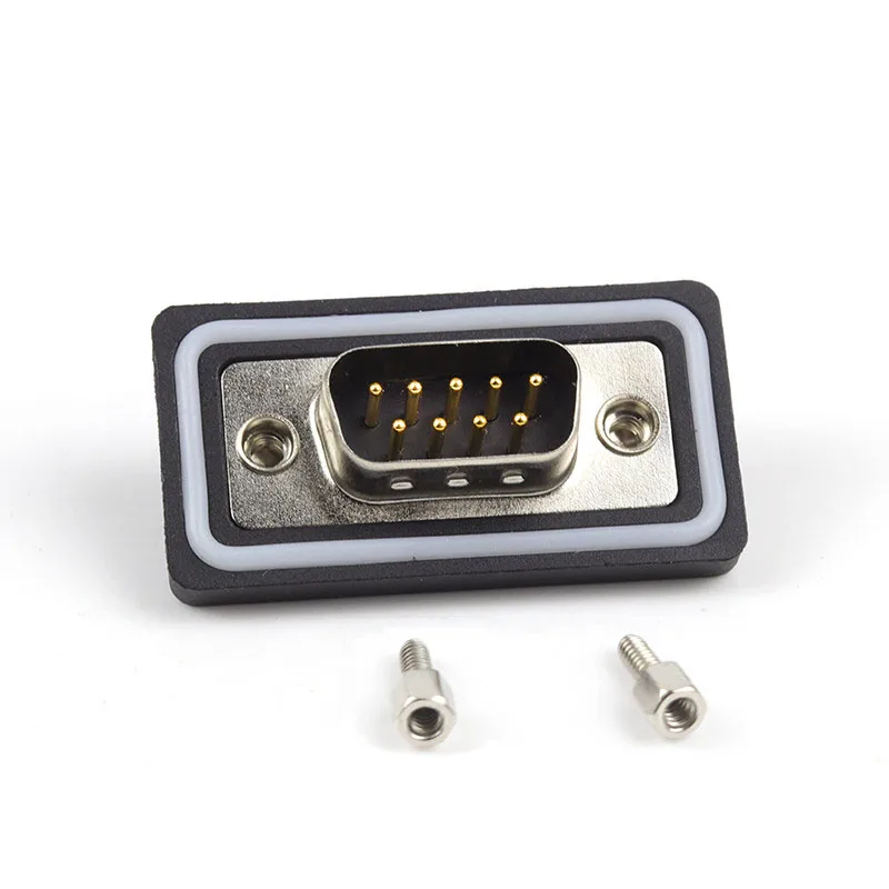 

Pure copper DB9 9-pin male female connector Nickel-plated metal housing Waterproof soldering plug