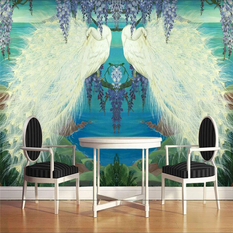 

Wallpapers YOUMAN Custom Peacock Wallpaper Chinese Murals Embossed TV Room Wall Mural Wallpaper 3D HD Photo Room Decor TV Room