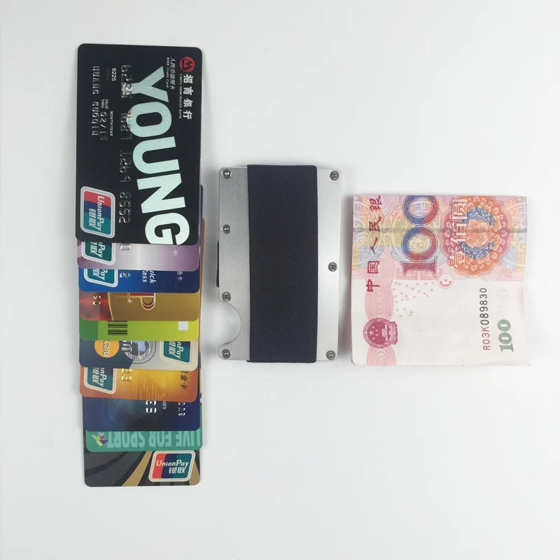 Углеродное волокно RFID кошелек для мужчин леди металлический кредитный держатель для карт тонкий защищающий блокирующий Porte значок бумажный чехол для денег