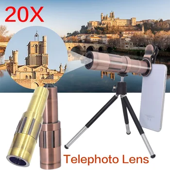 

Portable Phone Lens Universal 20x Zoom Optical Telescope Camera Telephoto Lens with tripod stand For iphone samsungs J25