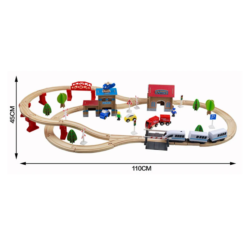cars wooden track set