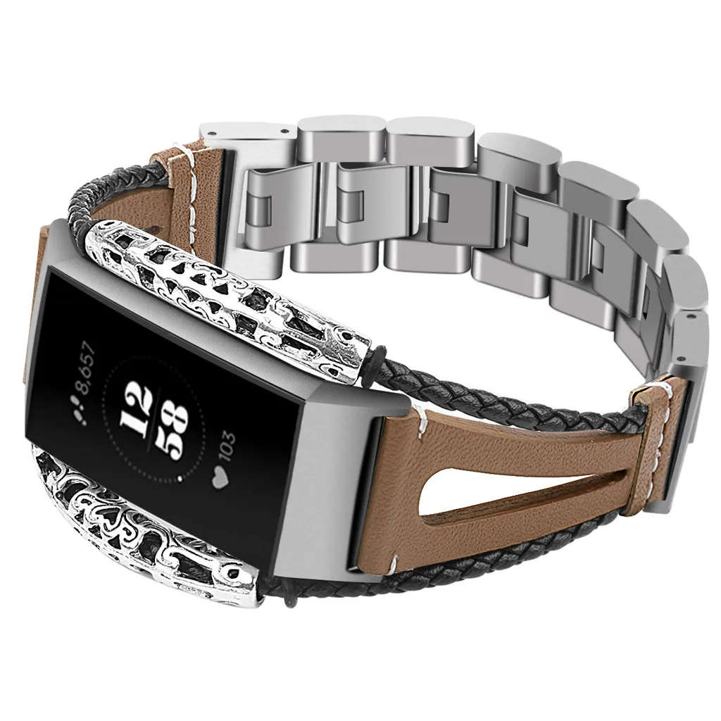 HIPERDEAL Браслет замена натуральной кожи 207 мм ремешок браслет для Fitbit Charge 3 19Feb14