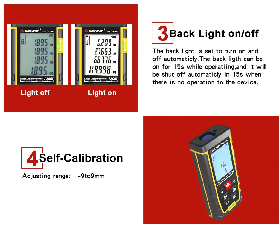 SNDWAY дальномер лазерный двойной горизонтальный с пузырем дальномер на батарейках ручной инструмент устройство SW-TG50 70 100 120