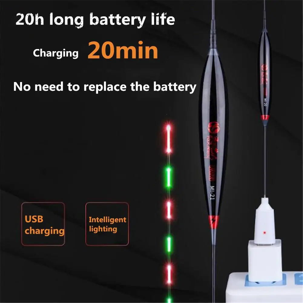 DSstyles Electric Fishing Float USB Rechargeable Luminous Bobbers Night Light Floats
