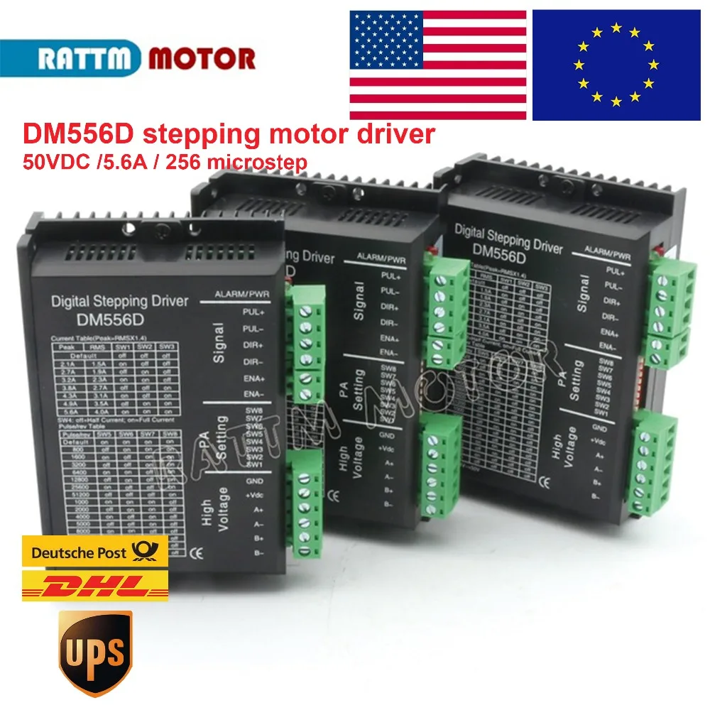 3 шт. DM556D Цифровой Драйвер шагового двигателя 50VDC 5.6A 256 microstep высокая