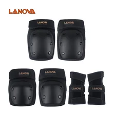 LANOVA 6 шт./набор, защитное снаряжение для взрослых, для катания на коньках, наколенники, налокотники, напульсник, для велоспорта, скейтборда, ледяная защита для роллеров, роликов, 4 размера
