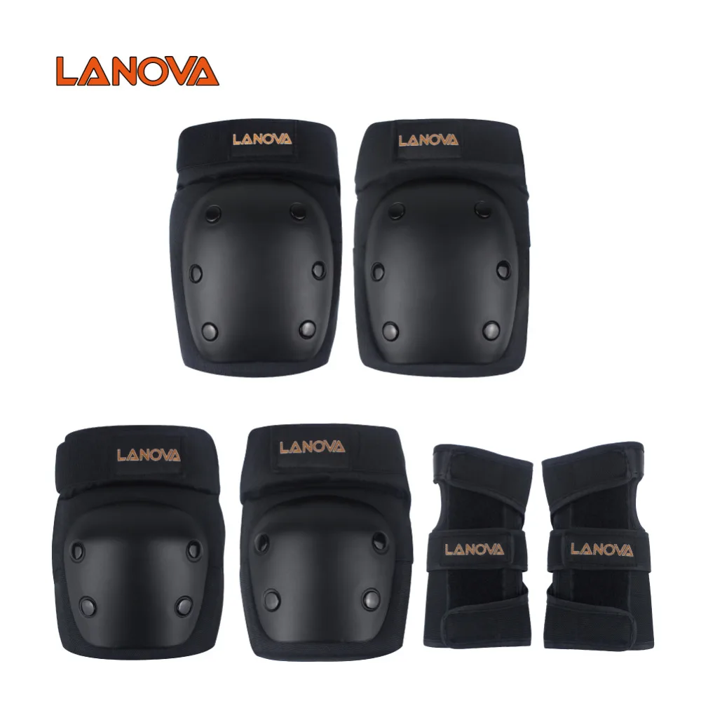 6 PCS Set Child Youth Adults Safety Protective Gear Adjustable Knee Elbow Pads Wrist Brace for Cycling Skating Rollerblading