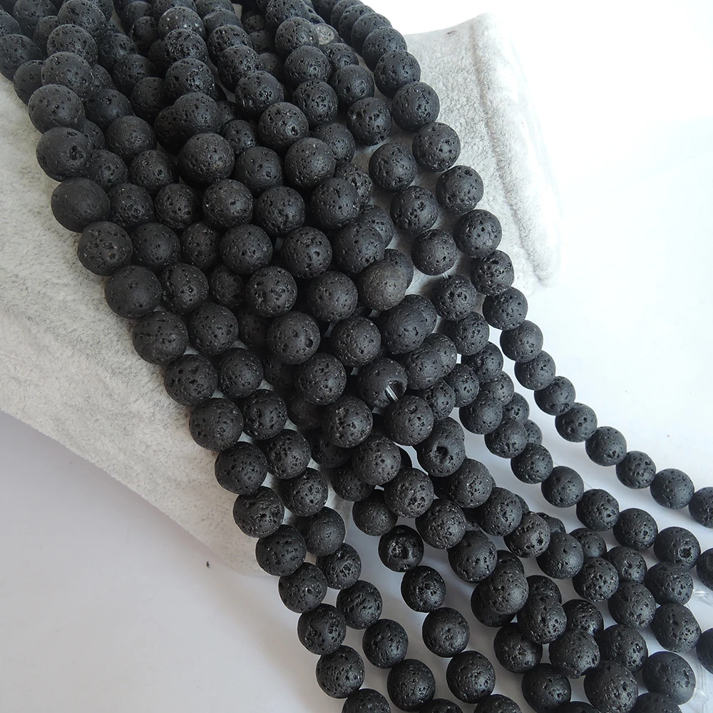 

one lot 2 strands total 74 cm ,top fashion LAVA stone beads ,6 -16 MM round shape ,LAVA STONES IN STRAND,DIY BEADS