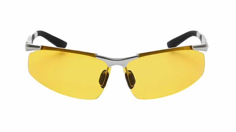 Профессиональные магниевые алюминиевые поляризованные очки ночного видения для вождения, велосипедные солнцезащитные очки, антибликовые очки для рыбалки и пеших прогулок - Цвет: Silver