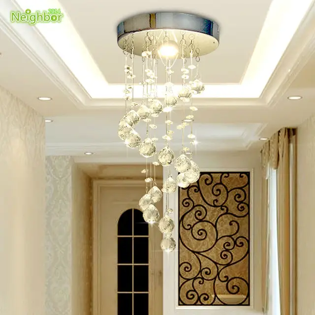 new modern crystal ceiling lights led 5w round aisle lighting