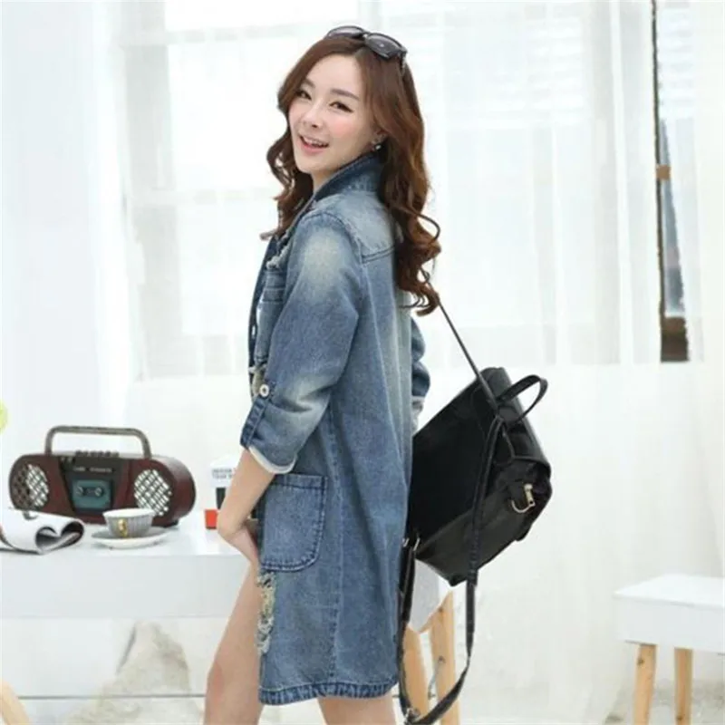 New Coats And Jackets Women Denim Jacket Plus Size 5xl Long Sleeve Ladies Coat Casual Ripped Top Female Harajuku Outwear BH193