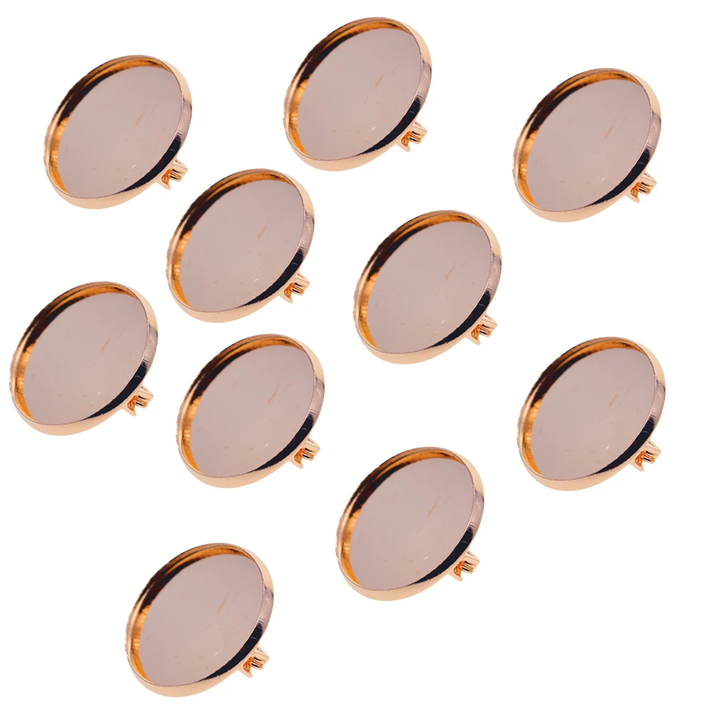 10 Pieces Copper Blank Brooch Trays Cabochon Settings Fit for 20mm Resin Cameo Cabochons Rose Gold
