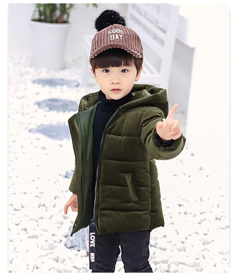 Winter warm gold velvet jacket for boys kids solid hooded down jacket for boys children coats outwear boy clothes (23)