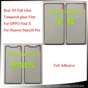 

10pcs Real 3D Full Adhesive Tempered Glass For OPPO Find X Case Friendly Full Glue Screen Protector Film For Huawei Mate20 PRO