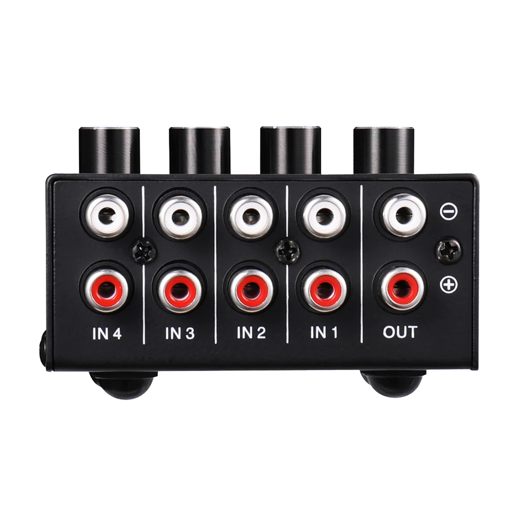 Mini Stereo RCA 4-channel Passive Mixer Lossless Audio for CD Player Tape Player PC 