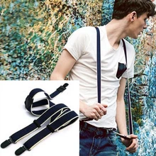 Британский ремень мужские брюки подтяжки с тремя зажимами Эластичный регулируемый ремень клип Молодежные подтяжки