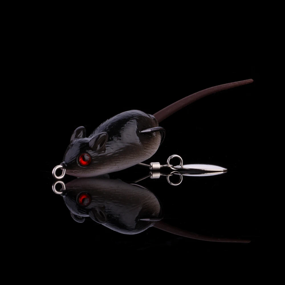 Walk Fish 1 шт. Мягкая приманка в виде мыши с 3d глазами со звуком колокольчиков 5 см 9 2 г