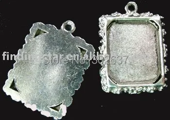 

60Pcs Tibetan silver Cabochon Settings Pendant Trays floral rim picture frame A689