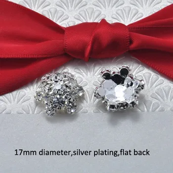 

(S0157)10pcs/lot, 17mm diameter stunning rhinestone embellishment ,without loop ,arch shape,all clear crystals