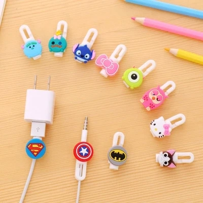 

Selectable 2pcs Cartoon USB Cable Earphone Protector Headphones Line Saver For Mobile Phone Charging Line Data Cable Protection