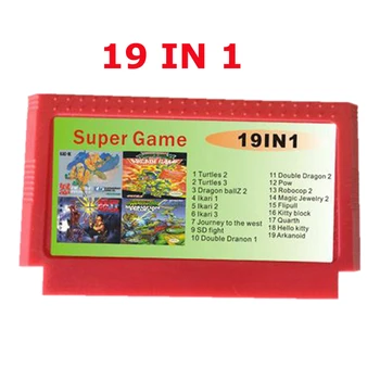 

Top Quality Game Cartridge 60 Pins 8 Bit Game Card 19 IN 1 No Repeat Games