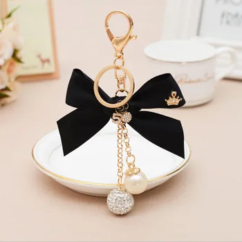 

Fashion Bow knot Key chain for Women KeyChain Rhinestone Bag Car Pendant Car Key Ring Jewelry 110WAN