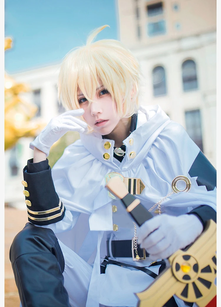 SBluuCosplay Anime Seraph Of The End Owari no Seraph Mikaela Hyakuya Uniforms Cosplay Costume with Wig Full Set