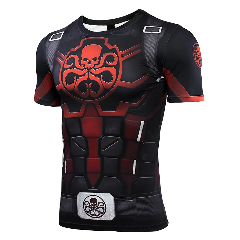 

Hydra Captain American 3D Printed T shirts Men Avengers 4 Endgame Quantum War Compression Shirt Cosplay Costume Tops For Male