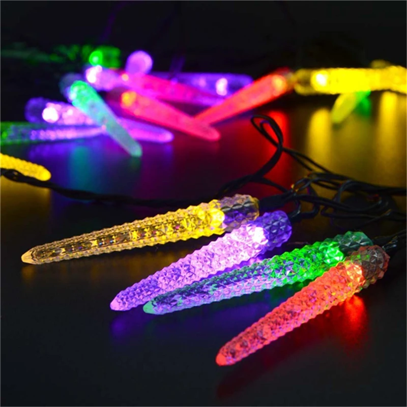 Solar Powered LED Christmas Light 16ft 20 LED Icicle String Light for Outdoor Gardens Homes
