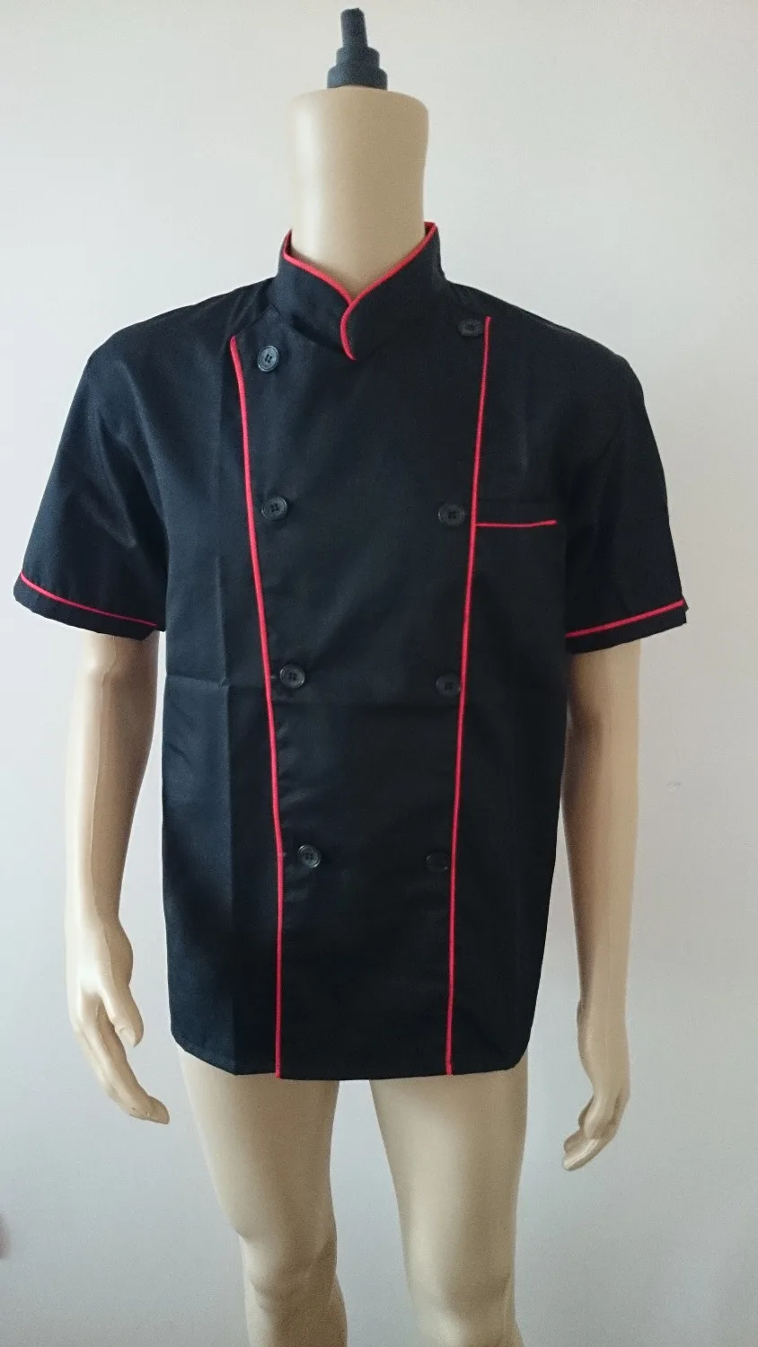 Short Sleeve Classic Kitchen Cook Chef Waiter Waitress Coat Uniform