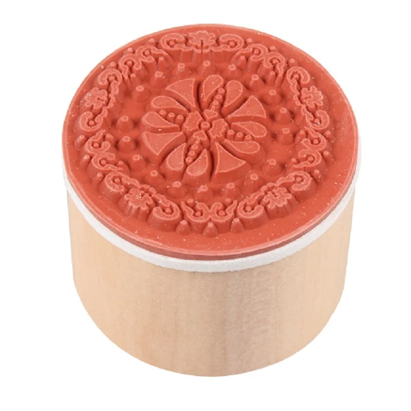  6Pcs Round Wooden Rubber Stamps for Scrapbooking Stamping DIY Wedding Invitation Cards Decorations  - 32675030733