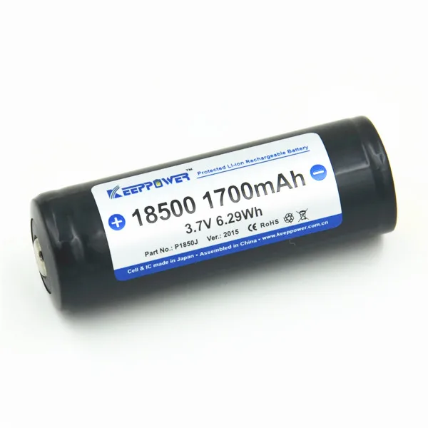 4 шт KeepPower 18500 1700mAh батареи защищенные 3,7 V литий-ионная аккумуляторная батарея P1850J Прямая