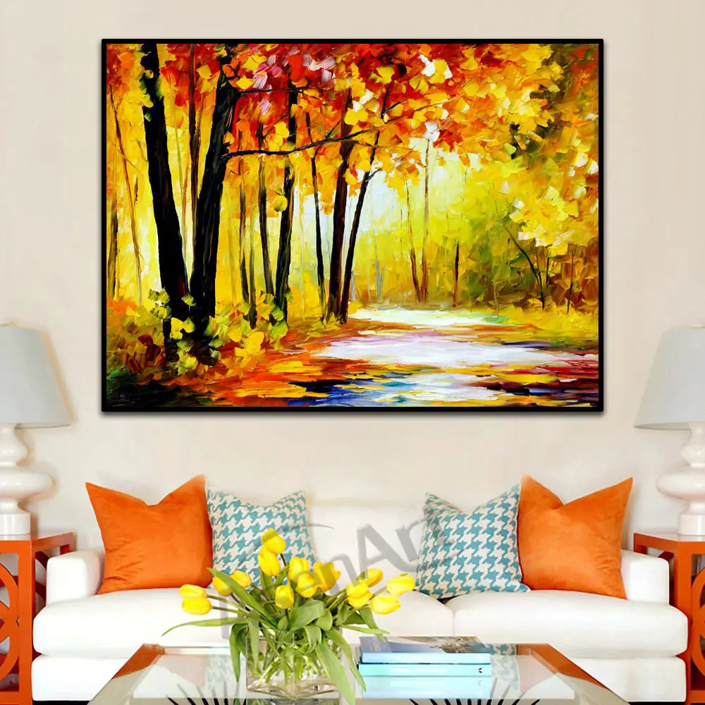 Wall Art Modern Picture Prints on Canvas Colorful Forest Scenery