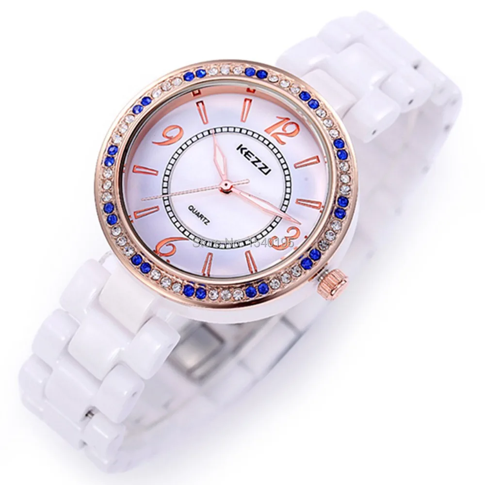 Free Shipping Kezzi Women s Ladies Watch K815 Quartz Analog Ceramic Dress Wristwatches Gifts Bracelet Casual