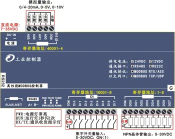 

Freeshipping 4 channel analog output 8 way NPN transistor output 8 switches acquisition input, TCP Ethernet