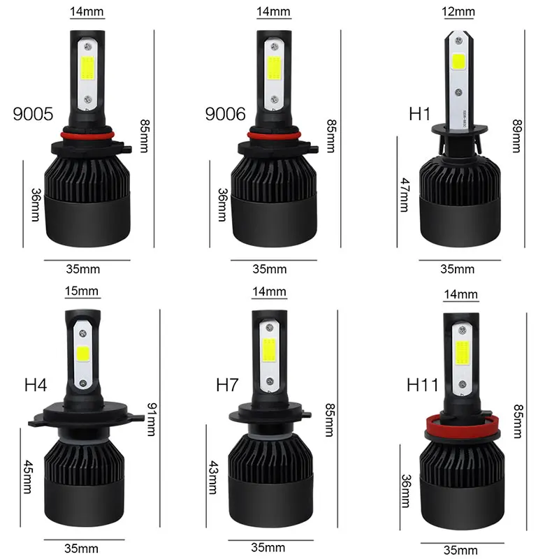 ESSGOO S2 H7 H4 светодиодный автомобиль лампа 9005 9006 H1 H11 36 Вт 8000LM пара IP68 светильник лампы для автомобилей 6000 К авто лампы COB светодиодный чип головной светильник