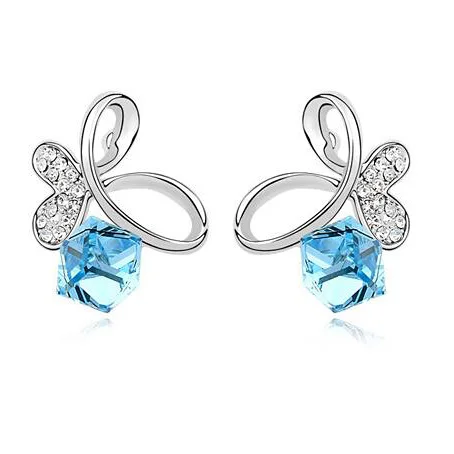 

Unique Austrian Crystals from Swarovski Stud Earings For Women Party Wedding lady ear jewelry Orecchini Donna Bijouterie