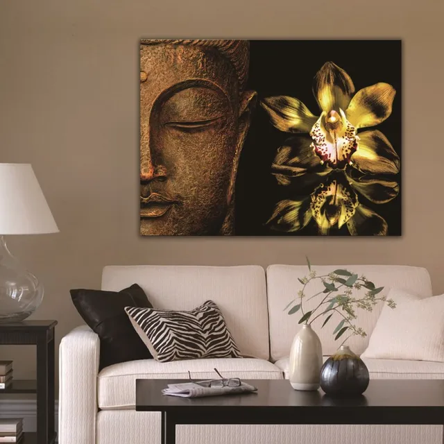 Abstract Buddha Lotus Painting Modern Home Decor Canvas Print Abstract Buddha Lotus Painting Modern Home Decor Canvas Print Wall Art Picture For Living Room