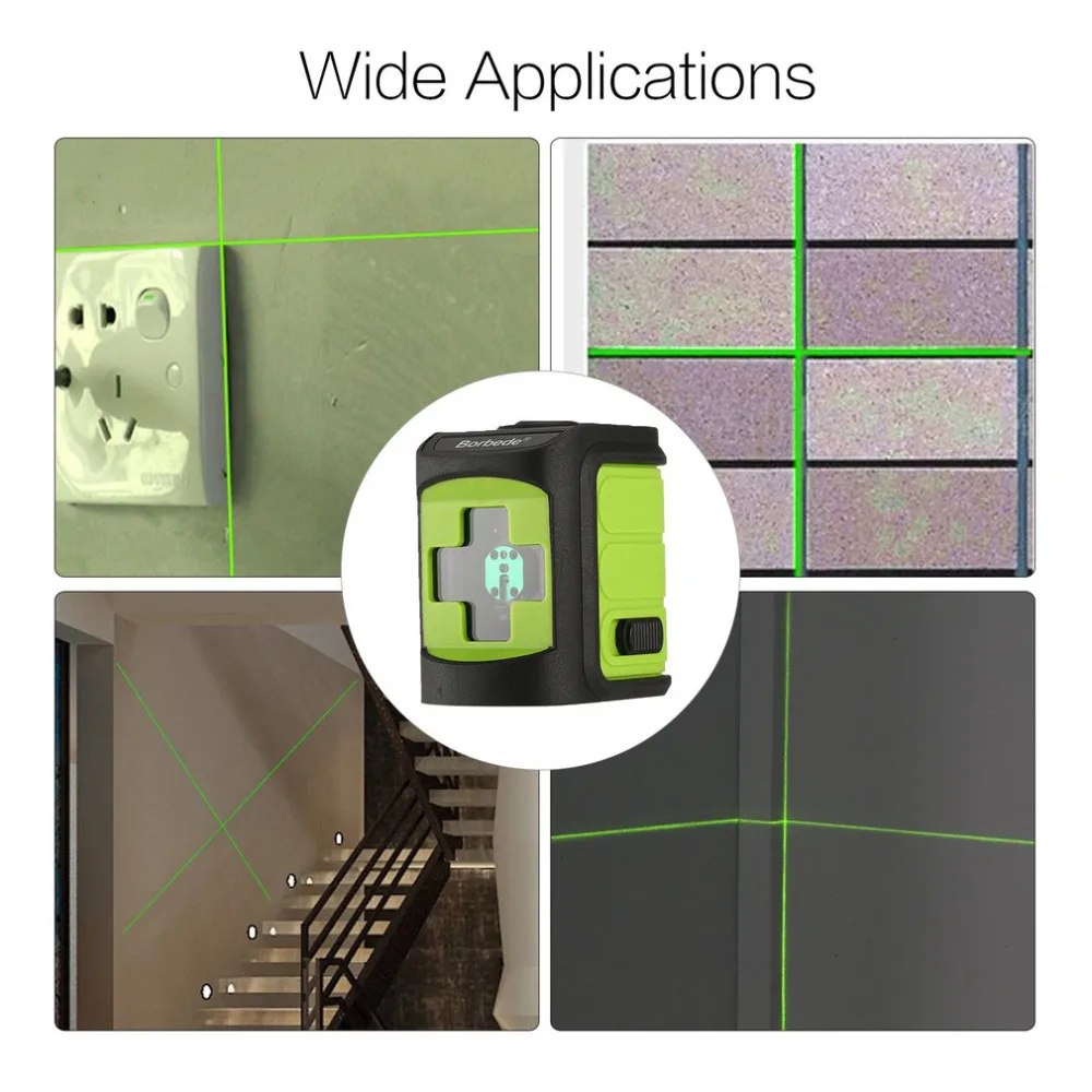

Borbede Portable Green Laser Levels 2 Lines Leveling Instrument Self-leveling Laser Leveler Vertical Horizontal Cross Laser