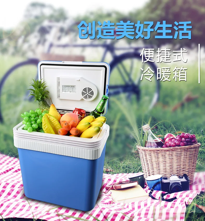 2 In 1 Mini Home Car Refrigerator 24L 12V 220V Mini Fridge Cold Warm Dual Use Cooler Box Home Car Fridge famous brand mini car refrigerator 10l heat cold dual use 12v 220v mini home single door home car fridge cooler box traval use