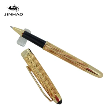 

Jinhao 163 Luxury Gold Roller Ball Pen with 0.7mm Black Ink Refill Ballpoint Pens Writing Stationery Gel Pen Free Shipping