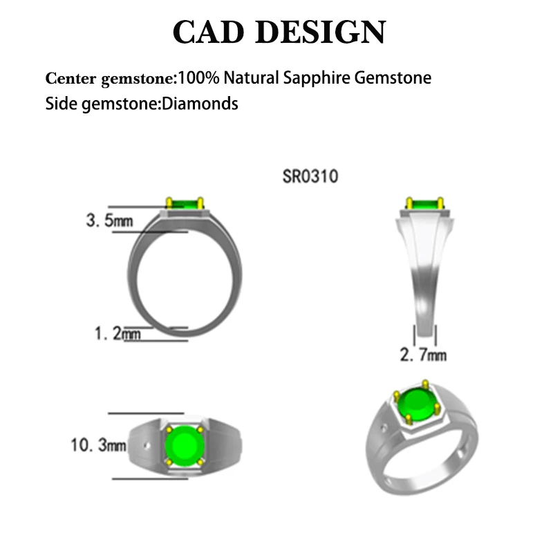 LOVERJEWELRY, мужские кольца, роскошный синий сапфир, мужское обручальное кольцо, одноцветное, 18Kt, белое золото, натуральный бриллиант, ювелирное изделие для отца, подарок