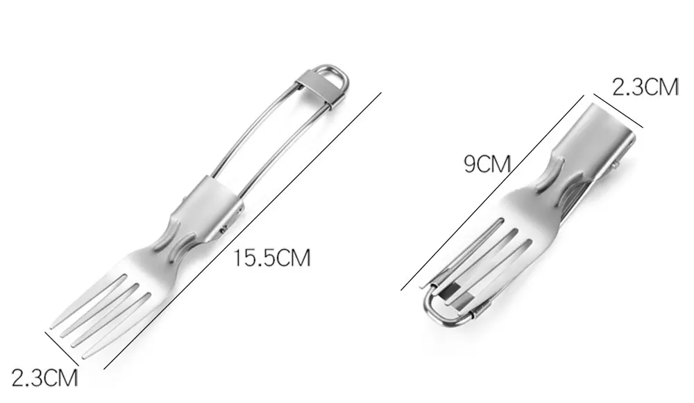 Наружная складная металлическая вилка из нержавеющей стали, ложка, портативная походная посуда, походная посуда, столовая фруктовая ложка, вилка